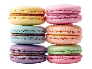 Stack of Colorful Macarons, Transparent PNG