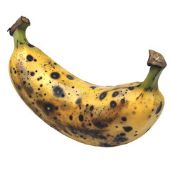 Ripe banana with dark brown spots