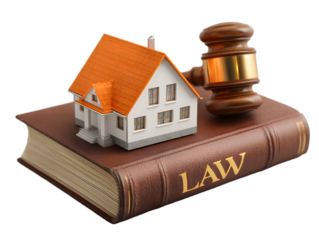 Law of Property Concept with House, Book, and Gavel, Transparent PNG