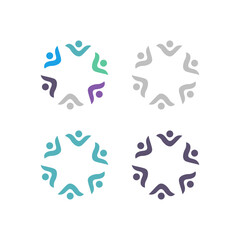 PEOPLE CONNECTED UNION TEAM TEAMWORK SIGN SYMBOL LOGO
