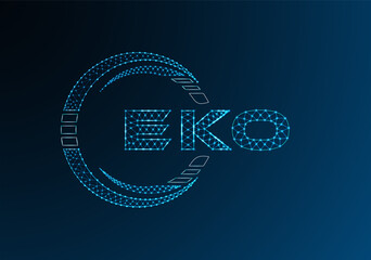 EKO low poly letter logo vector design. EKO lower poly logo design. Low poly logo.