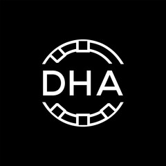 WebDHA letter logo. DHA blue image on white background. DHA Monogram logo design for entrepreneur and business. DHA best icon.
