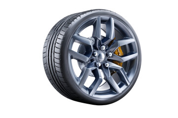 Obraz premium High-quality car wheel with a sleek design and performance tire. Png, Transparent background.