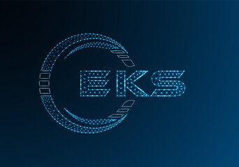 EKS low poly letter logo vector design. EKS lower poly logo design. Low poly logo.
