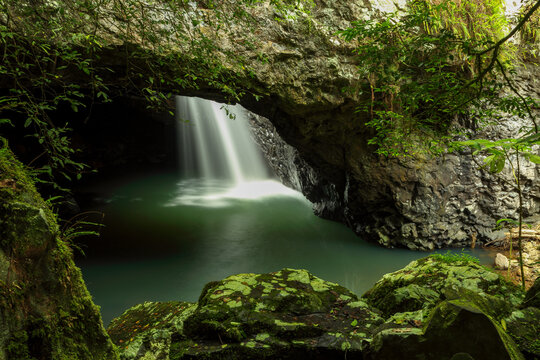 Natural Bridge waterfall in Springbrook National Park.