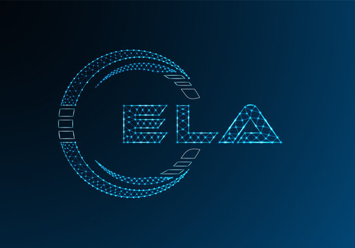ELA low poly letter logo vector design. ELA lower poly logo design. Low poly logo.
