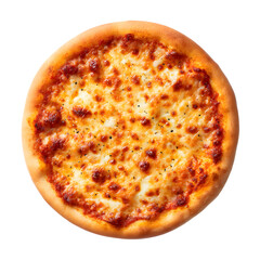Product photo of pizza margherita top view, white background