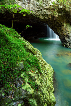Natural Bridge waterfall in Springbrook National Park.