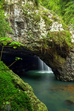 Natural Bridge waterfall in Springbrook National Park.