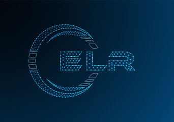 ELR low poly letter logo vector design. ELR lower poly logo design. Low poly logo.