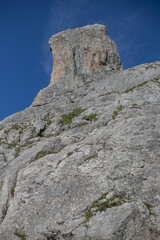Unusual square elevation on a rock