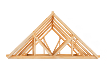 a wooden house frame, isolated on a white background, png, transparent