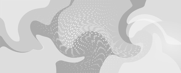 white Abstract modern on gray background with dynamic circle shapes and halftone dots.  gradient geometric shapes element. for booklet, banner, cover, poster, flyer, website, brochure. vector