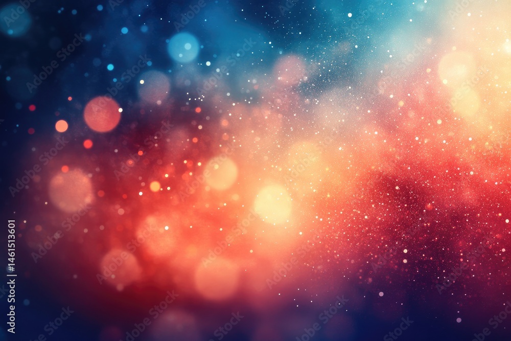 Poster a mesmerizing abstract background featuring a blend of soft red. blue. and white bokeh lights. creat