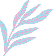 Delicate pastel botanical illustration of a branch with leaves