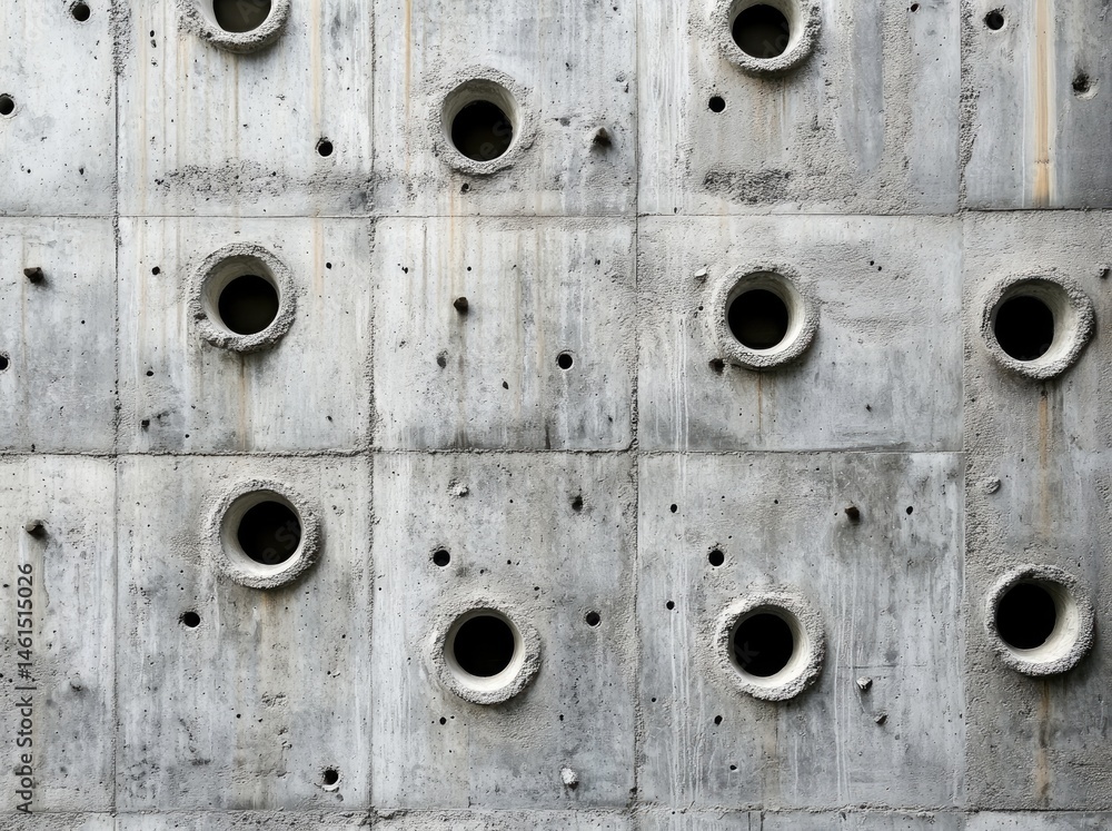 Poster weathered concrete wall with visible texture and rust stains. showcasing industrial design. perfect 