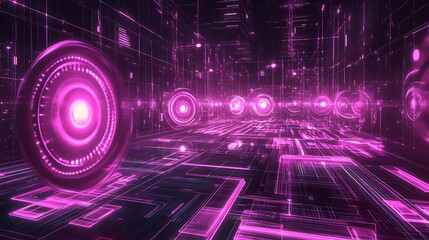 Futuristic digital corridor