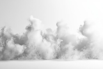 Obraz premium Abstract monochrome cloud-like formations on a plain background.