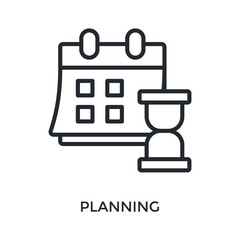 Planning Icon Outline Style. Vector Illustration For Graphic Design