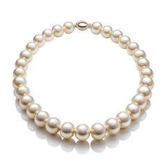 Obraz premium white pearl necklace isolated on white background. PNG Transparent.