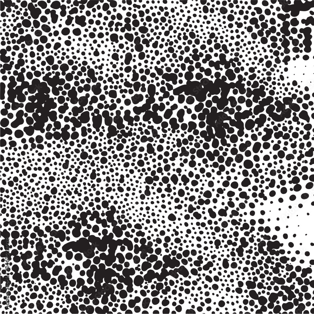 Poster a dense array of overlapping black and white circles creates a textured