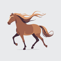 Elegant Running Horse Vector Illustration