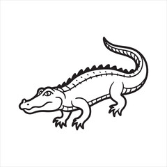Fototapeta premium Nile crocodile silhouette vector