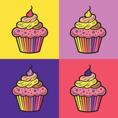 cupcake vector illustration
