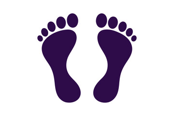 Purple footprints isolated on transparent background illustration 