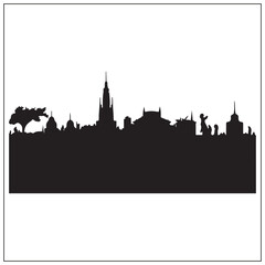 silhouette of a city buildings