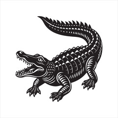 Fototapeta premium Nile crocodile silhouette vector