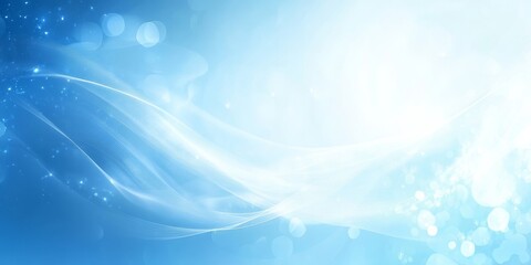 Abstract Sky Blue Background With Azure And White Lights, Festival, Celebration Bokeh