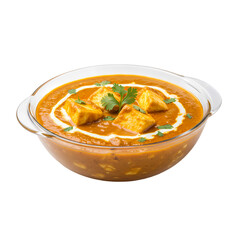 Delicious Paneer Butter Masala Recipe Authentic Indian Cuisine isolated on Transparent Background