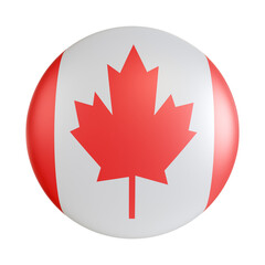 Canada flag 3d circle icon.
