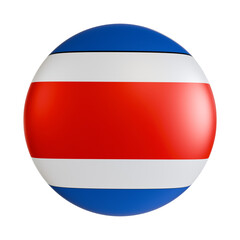 Costa Rica flag 3d circle icon.