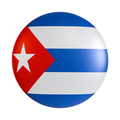 Cuba flag 3d circle icon.