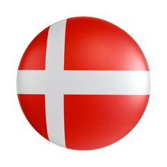 Obraz premium Denmark flag 3d circle icon.