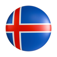 Fototapeta premium Iceland flag 3d circle icon.