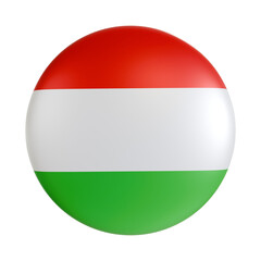 Hungary flag 3d circle icon.