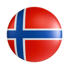 Fototapeta premium Norway flag 3d circle icon.