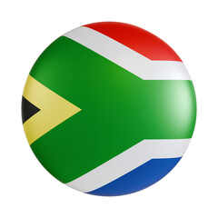 South africa flag 3d circle icon.
