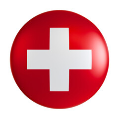 Switzerland flag 3d circle icon.