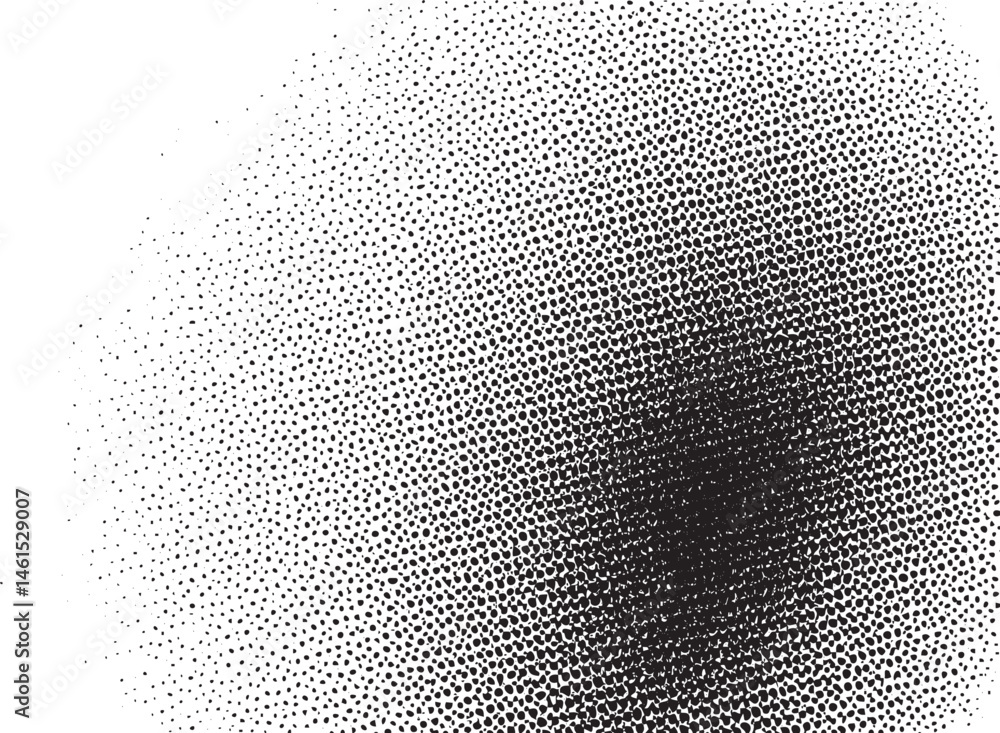 Poster dense black dots transition into a soft gray gradient across a white background.