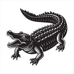 Fototapeta premium Nile crocodile silhouette vector