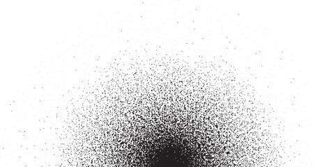 A dense field of small white dots spreads across a dark background.