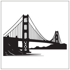 Fototapeta premium silhouette of a golden gate bridge