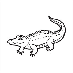 Fototapeta premium Nile crocodile silhouette vector