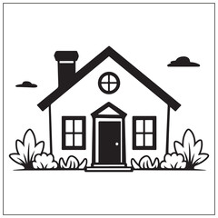 silhouette of a home