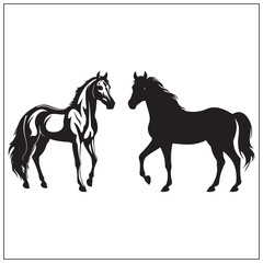 Obraz premium silhouette of a horse set clipart