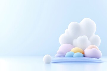 Fototapeta premium Pastel cloud scene on a smooth surface